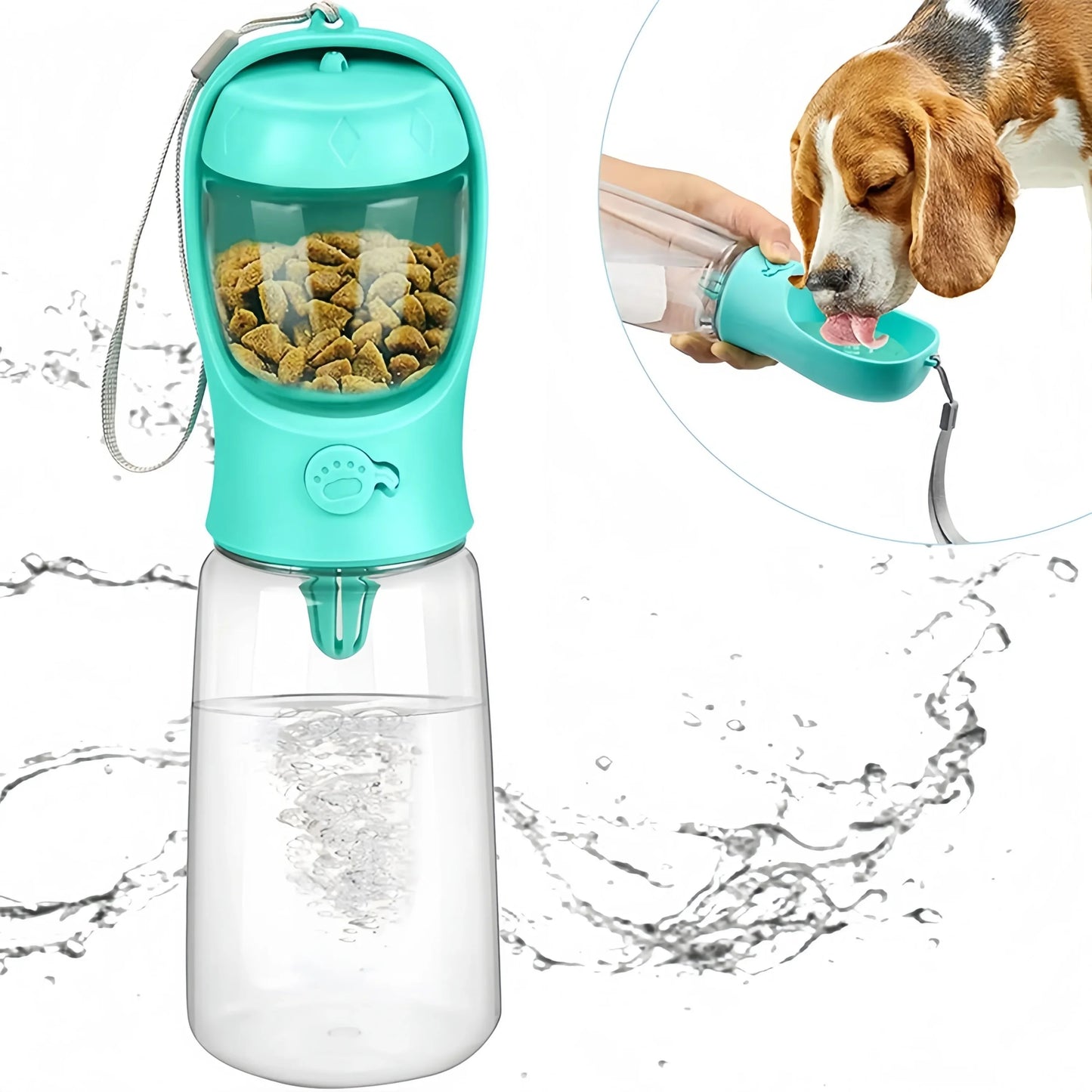 🐾🐶 PawGo Portable Pet Water Bottle with Food Dispenser