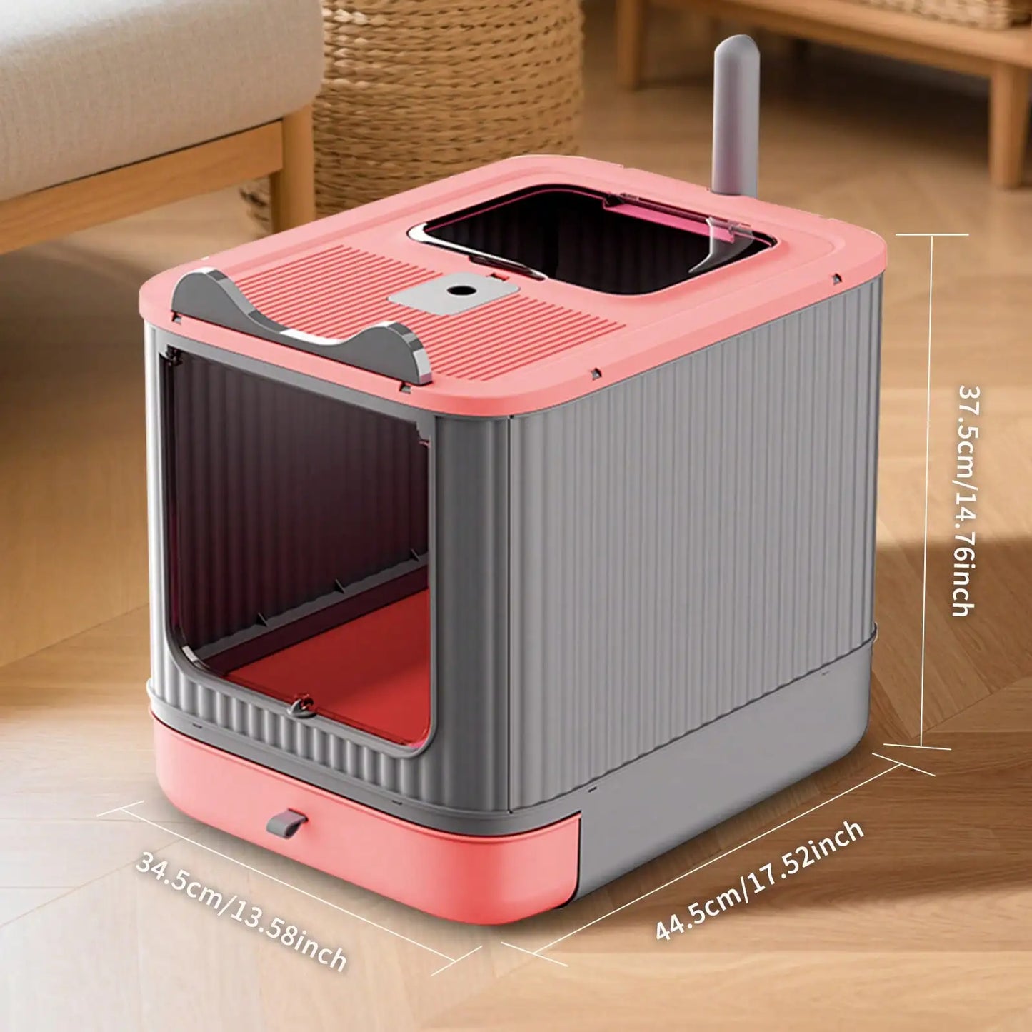 Meow Home 🐱 Foldable Enclosed Cat Litter Box with Lid, Scoop & Odor Control